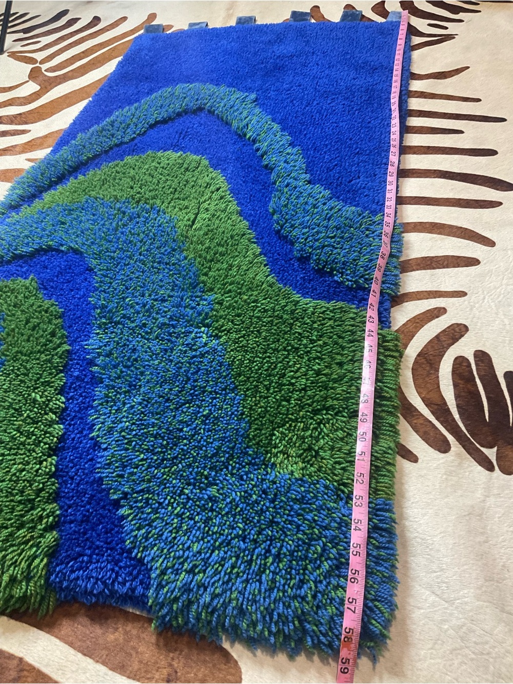 VTG Swedish 60’s Rya Shag Pop Art Wall Hanging Rug Psychedelic Wool Scandinavian - Picture 6 of 13
